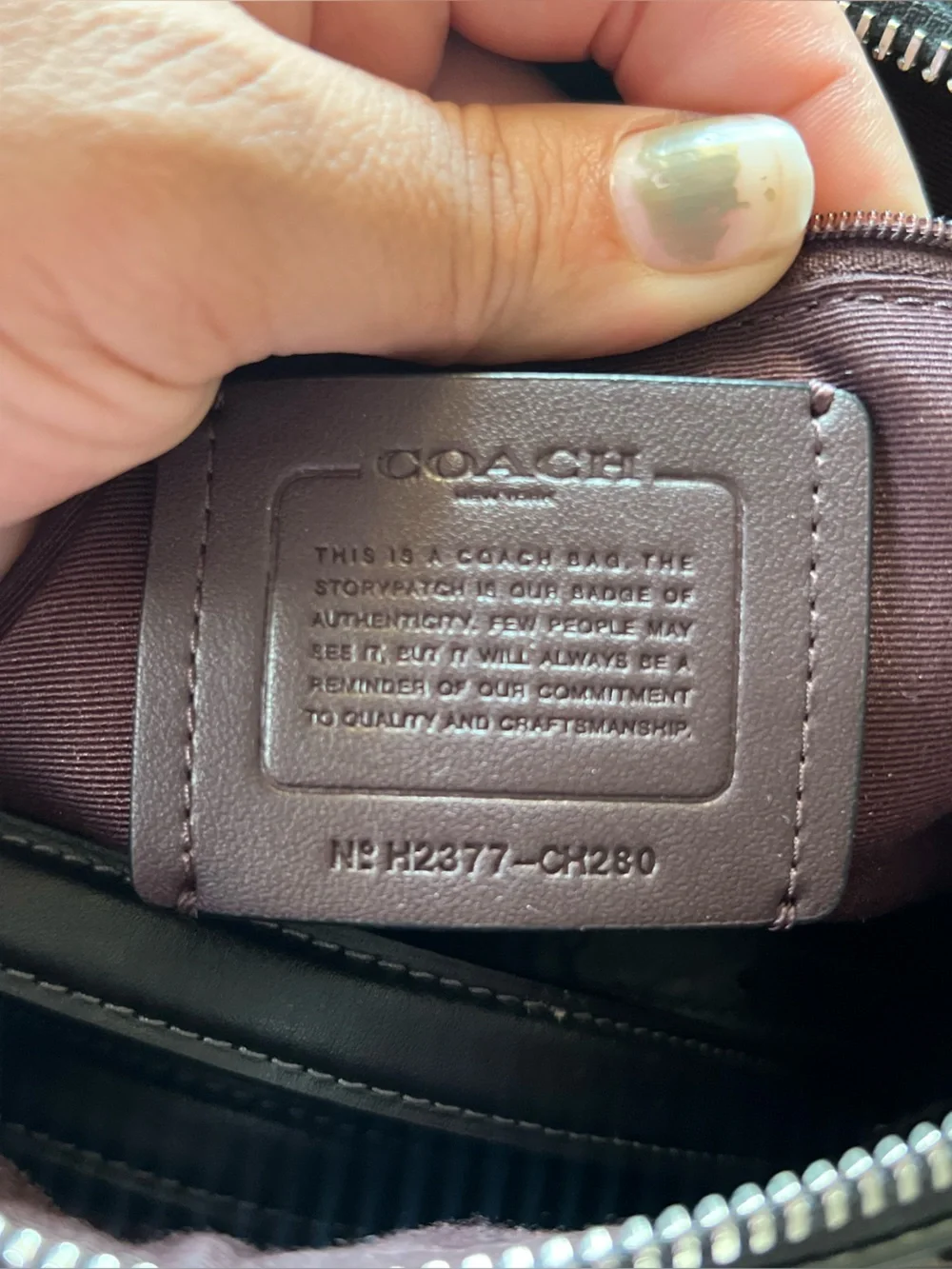 Medium Coach Black/Grey Rowan CH280 Crossbody Bag Purse Leather